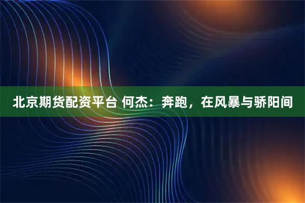 北京期货配资平台 何杰：奔跑，在风暴与骄阳间